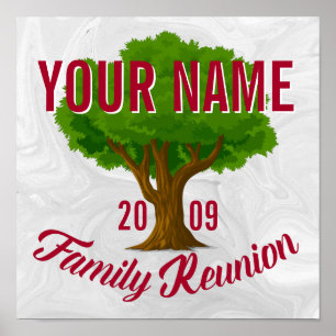 Affiche La Réunion de famille personnalisée par arbre