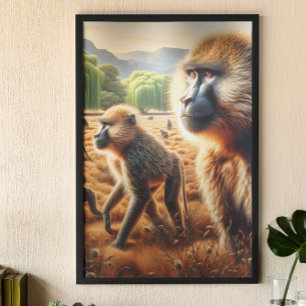 Affiche La Réunion de la famille Baboon : un champ d'harmo