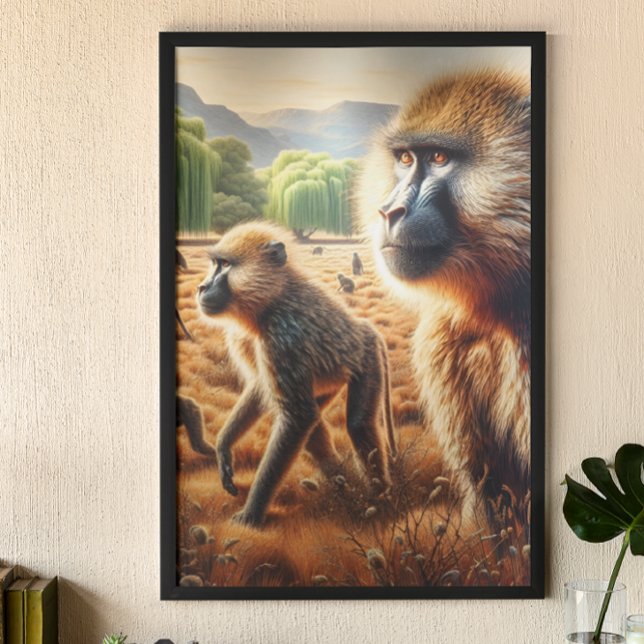 Affiche La Réunion de la famille Baboon : un champ d'harmo (Créateur téléchargé)