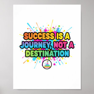 Affiche La réussite est un voyage Design de citation motiv