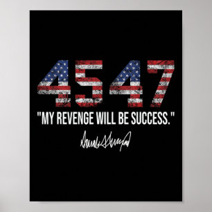 Affiche La revanche sera un succès Drapeau américain Trump