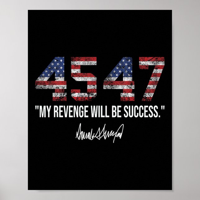 Affiche La revanche sera un succès Drapeau américain Trump (Devant)
