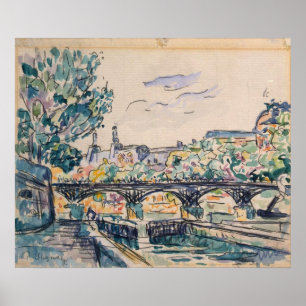 Affiche La rive de la Seine près du Pont des Arts
