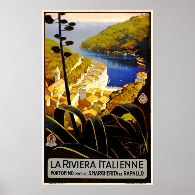 Affiche La Riviera Italienne Ligurie Italie ENIT Travel (Devant)