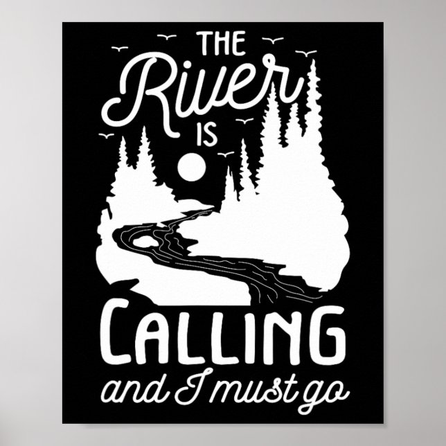 Affiche La Rivière Appelle Je Dois Faire Du Rafting D'Eau  (Devant)