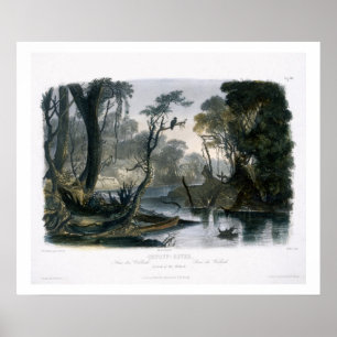 Affiche La rivière de coupure, branche du Wabash, plaquen