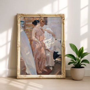 Affiche La robe rose, après le bain   Joaquín Sorolla