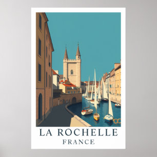 Affiche La Rochelle France Port Voyage Art Vintage