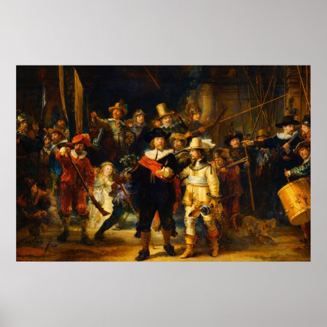 Affiche La Ronde de Nuit de Rembrandt (Devant)