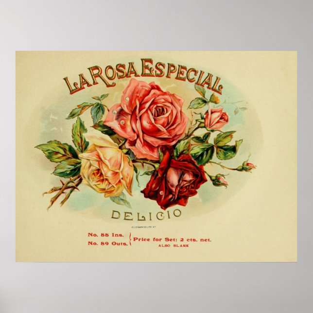 Affiche LA.Rosa.E.Special Cigar Box Étiquettes (Devant)