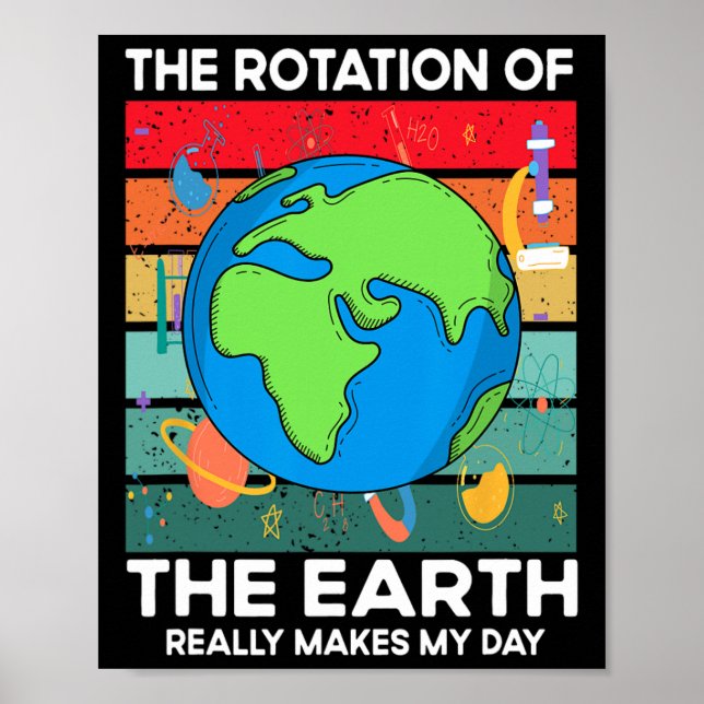 Affiche La Rotation Scientifique Drôle De La Terre Fait De (Devant)