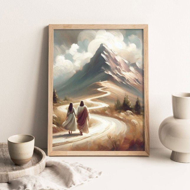 Affiche La route à venir, Art chrétien moderne, Jésus marc (Créateur téléchargé)
