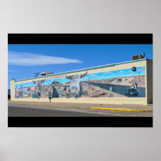 Affiche "La Route Légendaire Murale, Route 66, Tucumcari