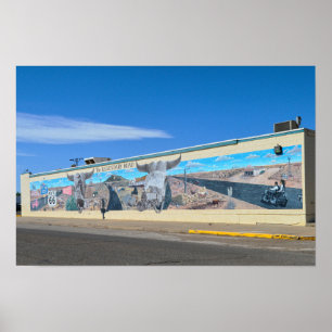 Affiche La Route Légendaire Murale, Route 66, Tucumcari