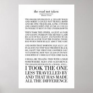 Affiche La route non prise par Robert Frost