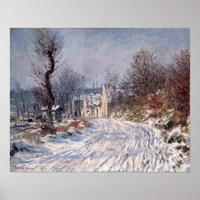 Affiche La route vers Giverny, hiver, 1885 (Devant)