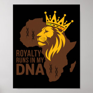Affiche La Royauté Coule Dans Mon ADN Héritage Sang Africa