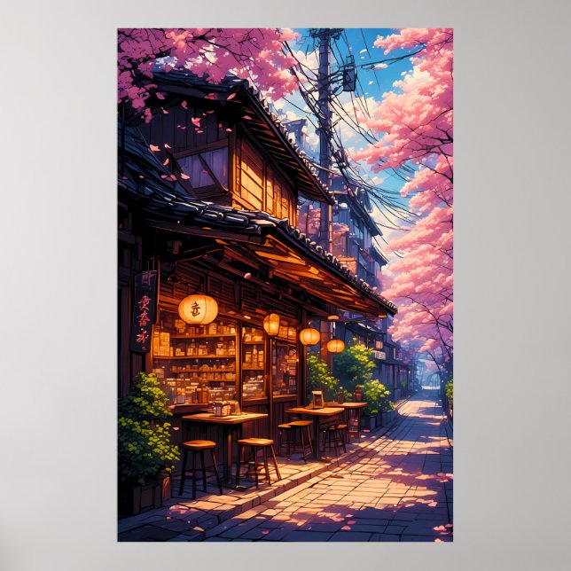 Affiche La rue des cerisiers en fleurs (Devant)