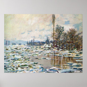 Affiche La rupture de la glace par Claude Monet