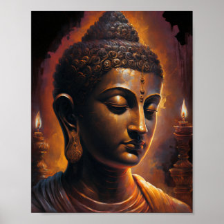 Affiche La sagesse de l'art du portrait de Bouddha