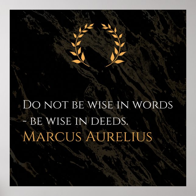Affiche La sagesse de Marc Aurèle : les actes sont plus él (Devant)