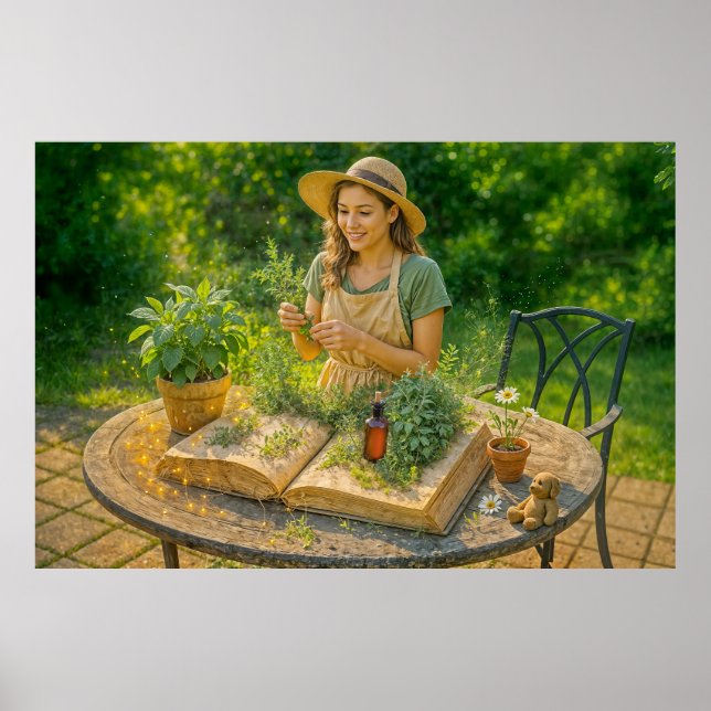 Affiche La sagesse des plantes du livre botanique antique (Devant)