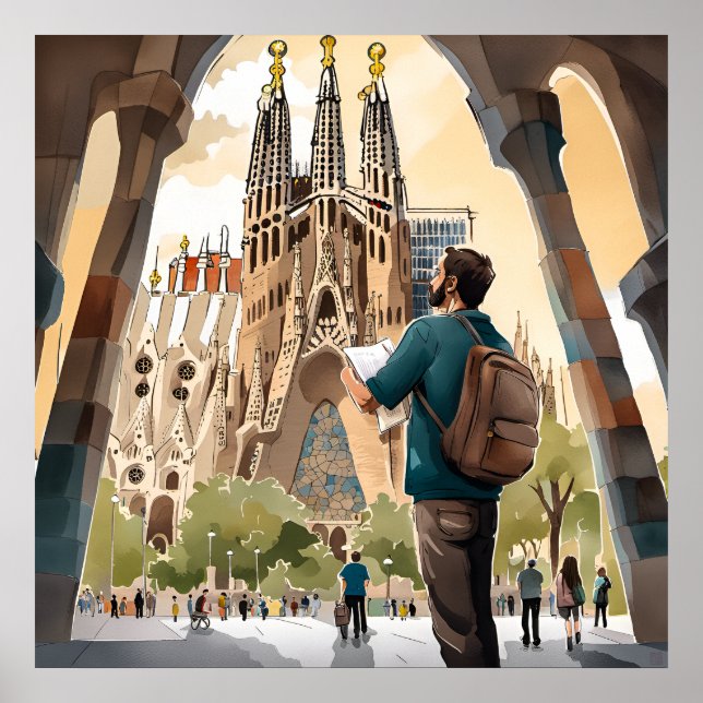 Affiche La Sagrada Familia de Barcelone (Devant)