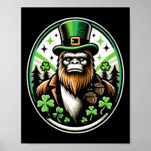 Affiche La Saint-Patrick Bigfoot Leprechaun Sasquatch Iris