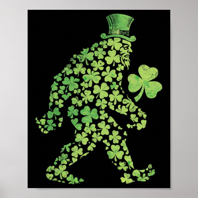 Affiche La Saint-Patrick Bigfoot Sasquatch Shamr (Devant)