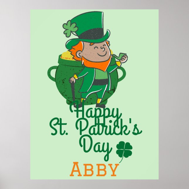 Affiche La Saint-Patrick, Shamrock de la fête verte irland (Devant)