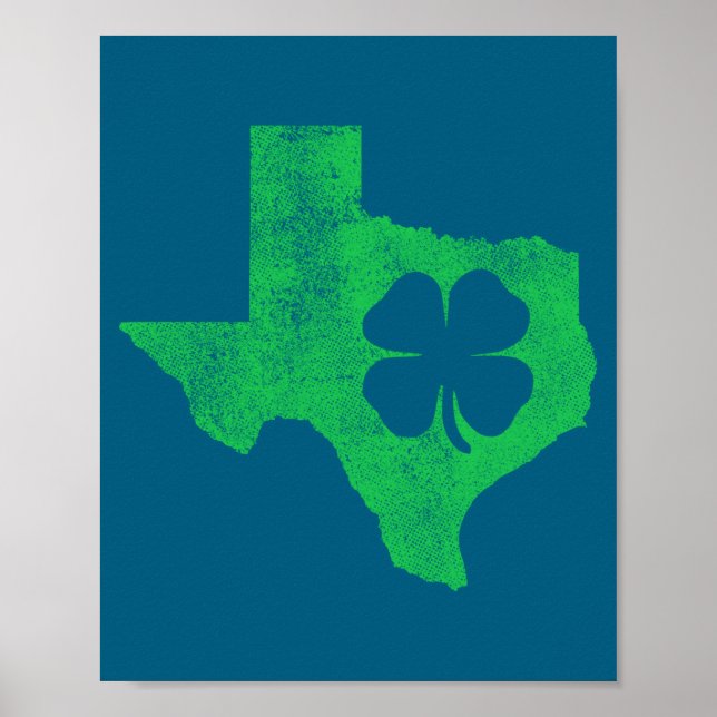 Affiche La Saint-Patrick Tx Texas Shamrock Vert Irlandais  (Devant)