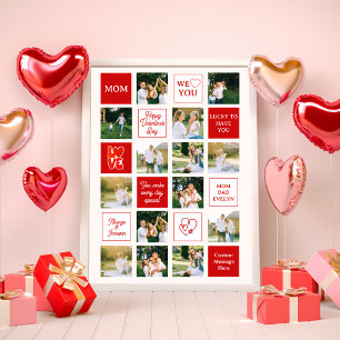 Affiche La Saint-Valentin 14 Messages de collage photo pou