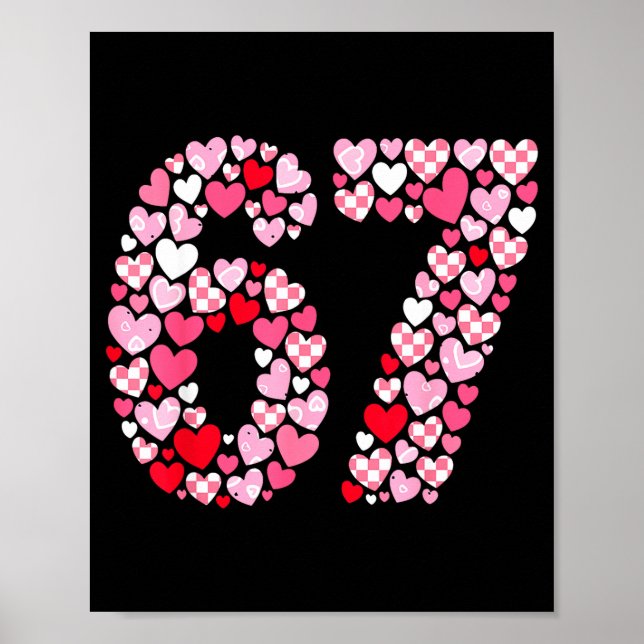 Affiche La Saint-Valentin 67 Cœurs Romantique Drôle Six Se (Devant)