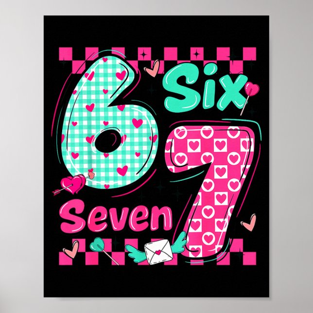 Affiche La Saint-Valentin 6 7 Six Sept Cœurs Prépa Couple  (Devant)