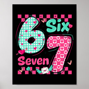 Affiche La Saint-Valentin 6 7 Six Sept Cœurs Préppy Couple