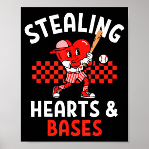 Affiche La Saint-Valentin Baseball Garçons Voler des cœurs