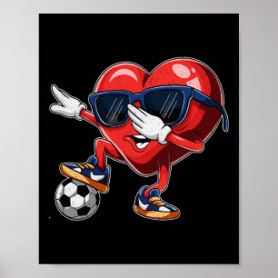 Affiche La Saint-Valentin Cœur Dabbing Cœur Joueur Footbal