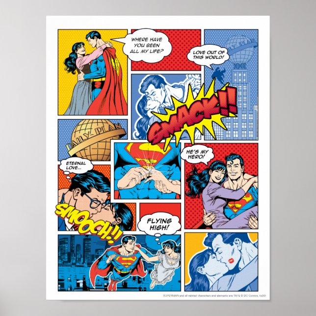 Affiche La Saint-Valentin Superman | Collage de bandes des (Devant)