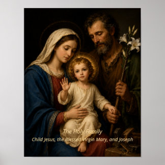 Affiche La Sainte Famille de Jésus, Marie et Joseph
