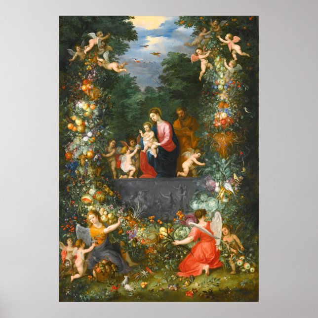 Affiche La Sainte Famille, Jan Brueghel (Devant)