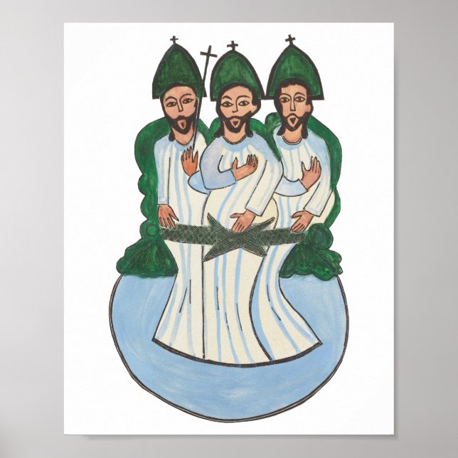 Affiche La Sainte trinité Vintage Peinture d'art populaire (Devant)
