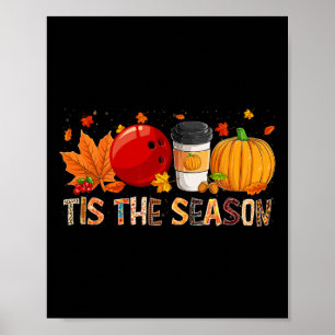 Affiche La Saison Léopard Citrouille Bowling Halloween Aut