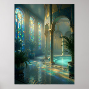 Affiche La salle de bain ensoleillée