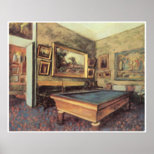 Affiche La salle de billard chez Menil-Hubert, 1892,