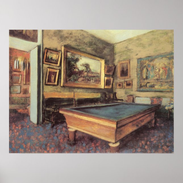 Affiche La salle de billard chez Menil Hubert par Edgar De (Devant)