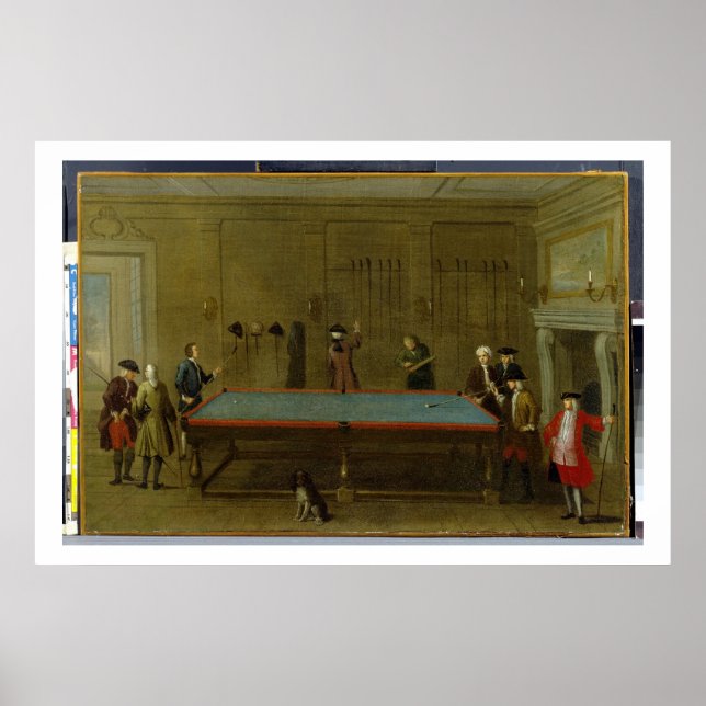 Affiche La salle de billard (huile sur toile) (Devant)