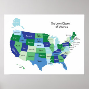 Affiche La salle de classe Etats-Unis tracent l'affiche