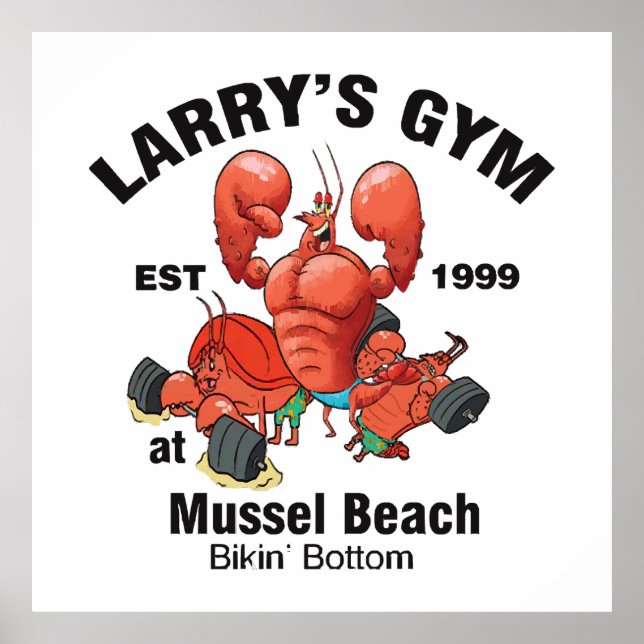 Affiche La salle de sport de Larry à Mussel Beach (Devant)