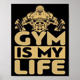 Affiche La salle de sport me motive pour la musculation Mo