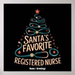 Affiche La santé de Noël du infirmière diplômée préférée d